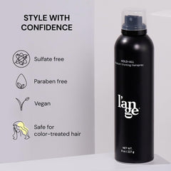 L'ANGE HAIR Hold-All UV-shield image emphasizes sun protection for vibrant color.