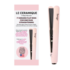 L'ANGE HAIR Le Ceramique 1-Pass Flat Iron front view for quick styling.