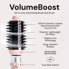 L'ANGE HAIR VolumeBoost snag-resistant bristles for effortless glide