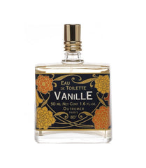 L'Aromarine Outremer Vanille EDT close-up shows Art Deco bottle and vanilla sweetness.