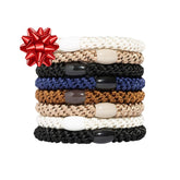 L. Erickson brown and black hair ties pack for thick hair with secure hold