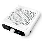 L'UGX rechargeable nail dust collector front view shows portable, cordless design with strong suction.