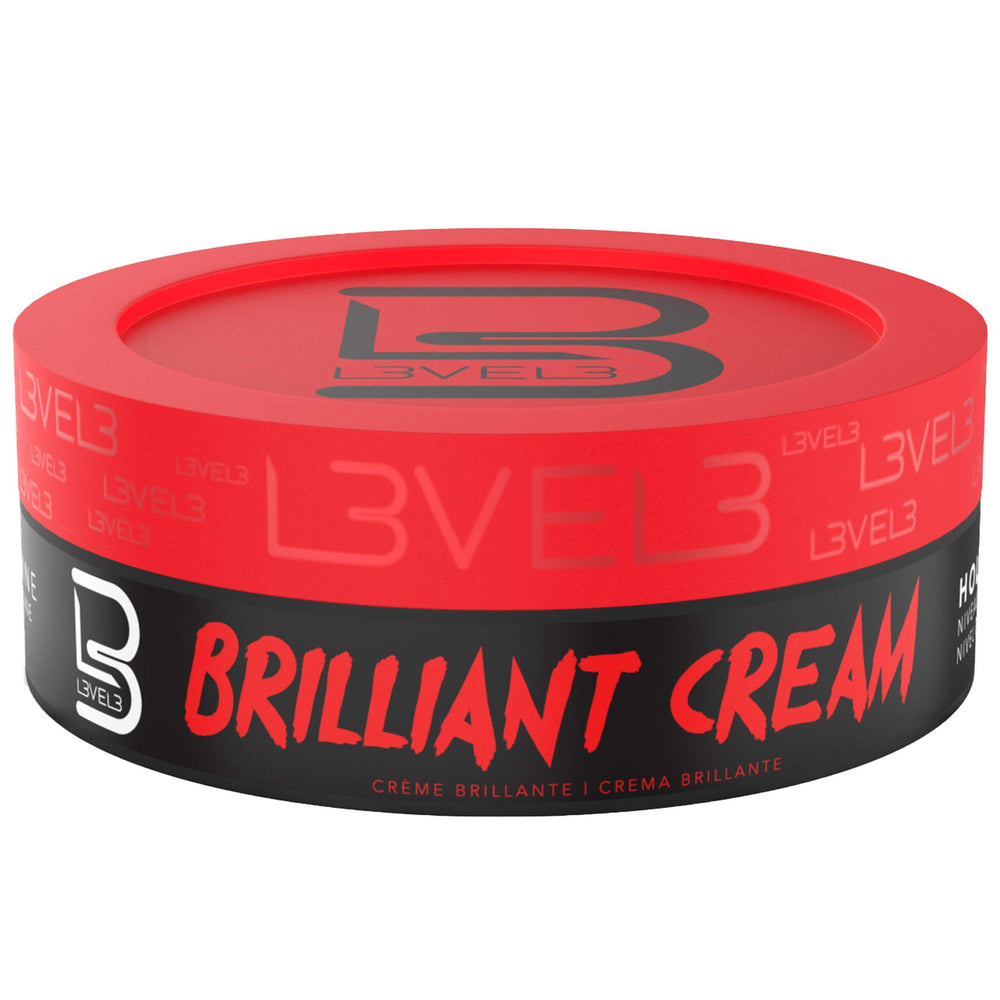 L3 Level 3 Brilliant Cream front bottle for easy, residue-free styling with shine