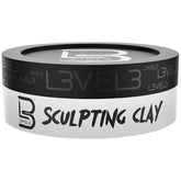 L3 Level 3 Hair Sculpting Clay bottle offers long-lasting hold for defined styles.