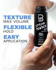 L3 Level 3 Styling Powder on dry hair enhances texture with a natural matte finish.