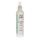 La-Brasiliana Dieci all-in-one bottle closeup highlights color protection and shine.