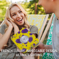 La Chatelaine gift set packaging highlighting travel tins