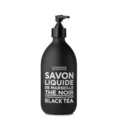 La Compagnie de Provence Savon de Marseille Black Tea bottle—premium packaging for elegant hand washing.