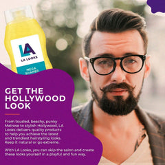 L.A. Looks Mega Mega gel on hair delivers glossy finish and shine.