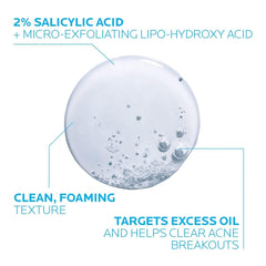 La Roche-Posay creamy foam lather rinses away oil and makeup