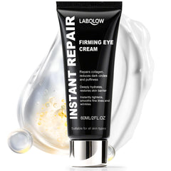 LABOLOW Temporary Instant Eye Tightener Cream bottle close-up highlights puffiness reduction.