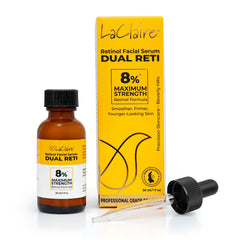 LaClaire Retinol Complex serum bottle closeup highlighting premium packaging and anti-aging care