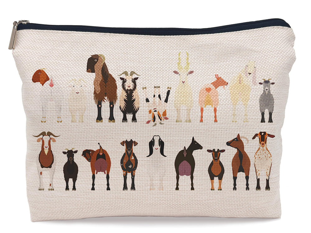 Lacosu cartoon goats makeup bag pouch keeps cosmetics organized for travel touch-ups