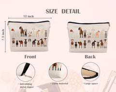 Lacosu cartoon goat cosmetic organizer with zipper supports jewelry and toiletries