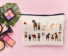 Lacosu goats travel cosmetics pouch supports on-the-go skincare and storage