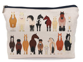 Lacosu horses makeup bag group shot with cartoon designs for horse lovers