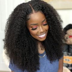 Ladoux kinky curly lace-front wig 20inch hd view shows natural-looking volume for everyday wear