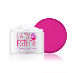 Lady Esther 4 Purpose Face Cream jar closeup, lightweight base for smooth makeup.
