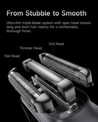 Laifen P3 Pro ultra-thin foil and stainless blades minimize irritation.