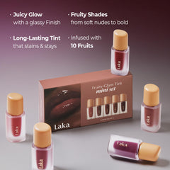 Laka Fruity Glam Tint Cherry swatch delivers vibrant, fade-resistant color