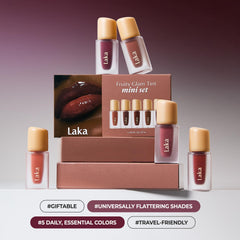 Laka Fruity Glam Tint Dewy swatch emphasizes hydrating, glassy finish