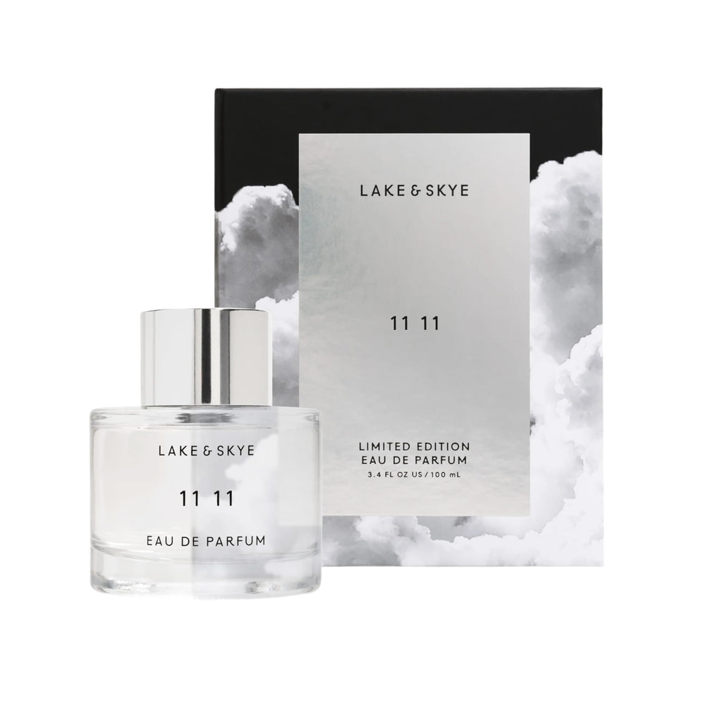 Lake & Skye 11 11 bottle pour boosts mood for daily fragrance ritual.