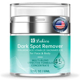 Lakico dark spot remover bottle closeup shows a lightweight, non-greasy formula for even skin tone.