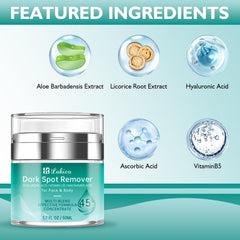 Lakico dark spot remover cream application on hand highlights quick-absorbing texture for daily use.