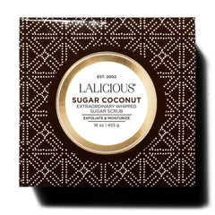 LaLicious Sugar Coconut Sugar Scrub whipped texture highlights easy glide and non-greasy finish.