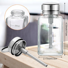 Lallisa metal flip cover glass bottle keeps nail polish remover securely contained.