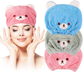 Lamoutor kids hair-drying-towel cartoon pattern shows soft, quick-dry fabric for gentle use