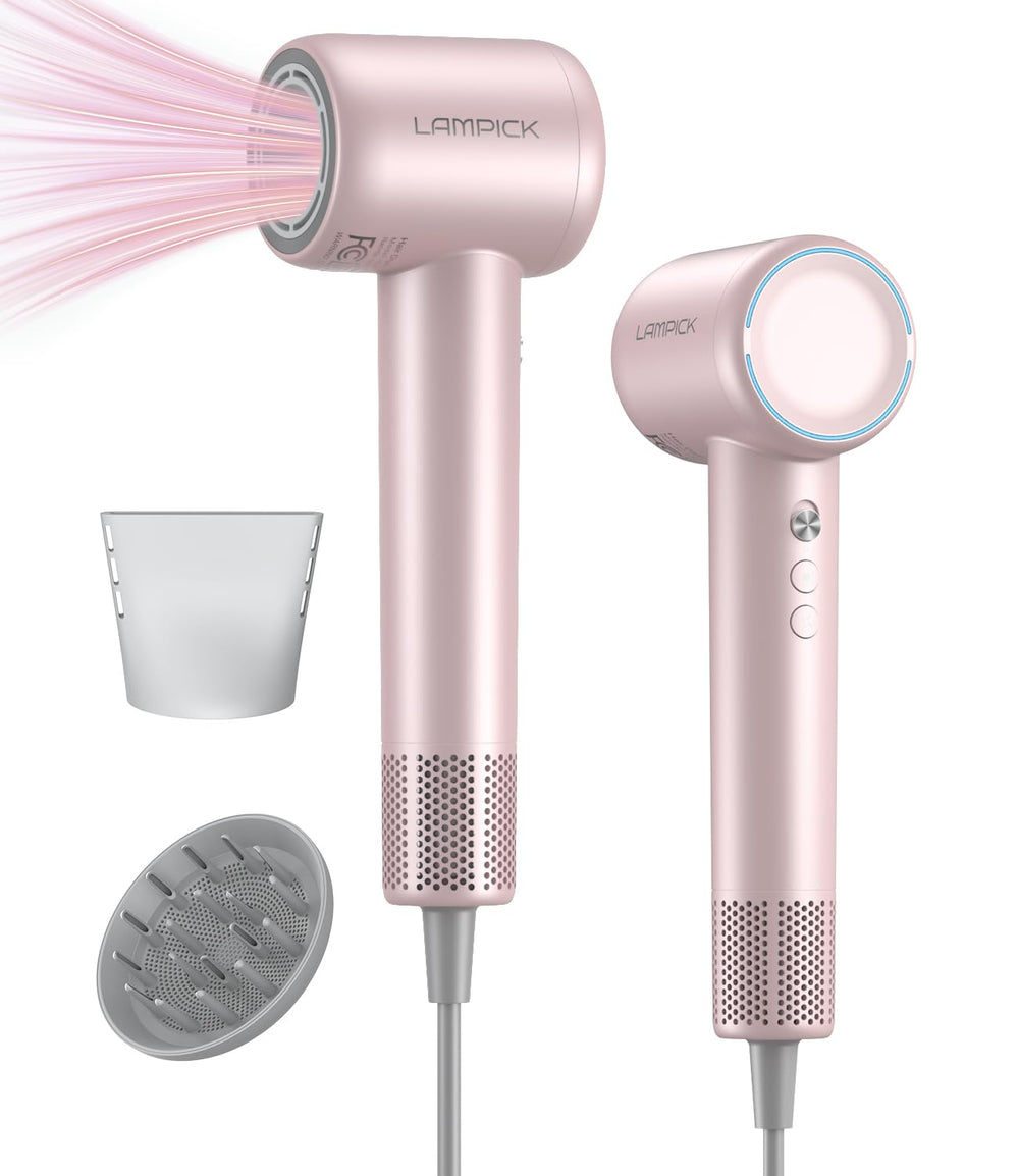 LAMPICK hair dryer with 150000rpm motor delivers fast, efficient drying.