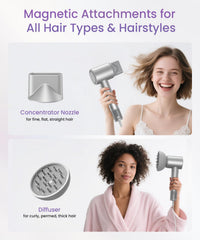 LAMPICK hair dryer with ionic technology reduces frizz and boosts shine.