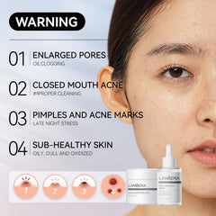 LANBENA pore-minimizing serum bottle emphasizes hydration and tighter-looking pores.