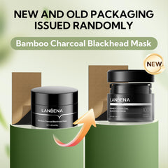 LANBENA bamboo charcoal nose-strip close-up highlights strong pore purification benefits.