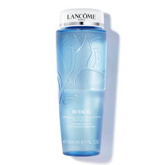 Lancôme Bi-Facil bottle pour demonstrates effortless removal of waterproof eye makeup.