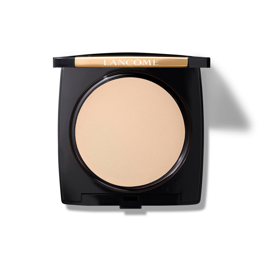 Lancôme Dual Finish Powder Compact Open shows buildable coverage for natural matte skin.