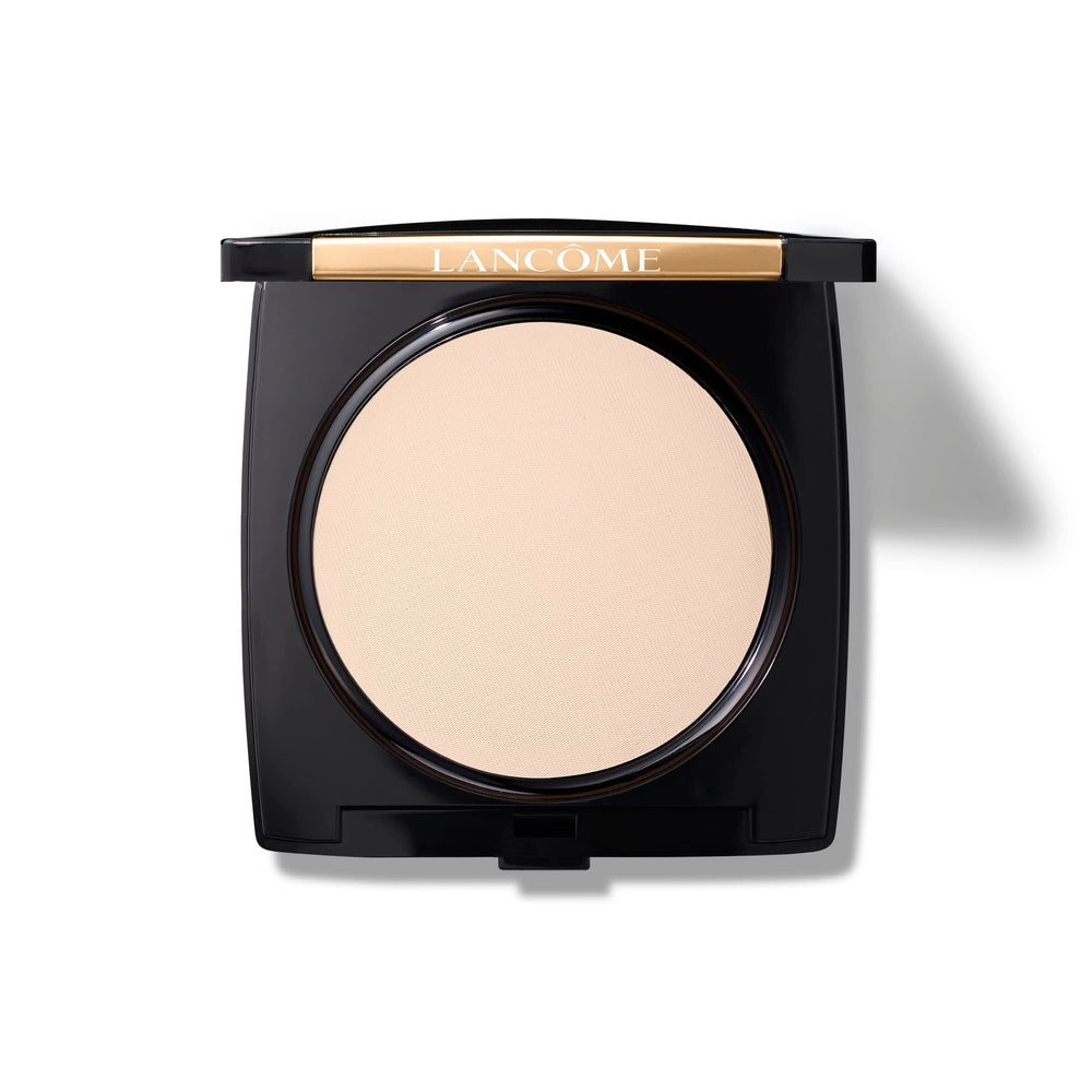 Lancôme Dual Finish powder compact open for portable touch-ups and matte finish.