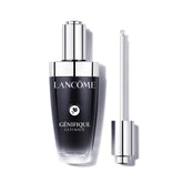 Lancôme Génifique Ultimate Dual Recovery Serum bottle shown on a clean surface for vibrant skin renewal.