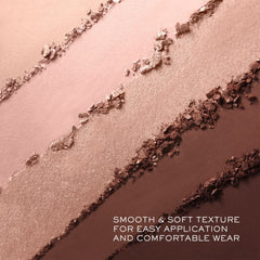 Lancôme Hypnôse palette swatches show five versatile shades for day-to-night versatility.