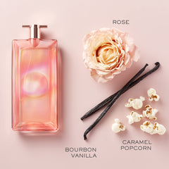 Lancôme Idôle Nectar bottle side view highlights sleek design and portable presence.