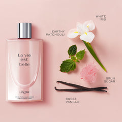 Lancôme La Vie Est Belle lotion pump application demonstrates easy, even moisturization