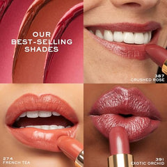 Lancôme L'Absolu Rouge 18-hour comfort swatch demonstrating long-lasting color.
