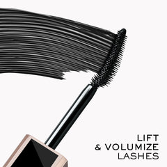 Lancôme Lash Idôle curved wand creates a wide-open eye look.