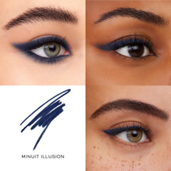Lancôme Le Stylo waterline-use close-up showing longwear performance