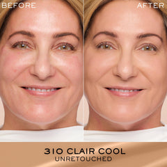Lancôme Renergie Lift Foundation application with brush for seamless blend.