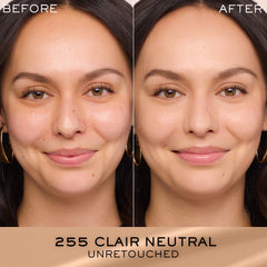 Lancôme Renergie Lift Makeup Foundation swatch reveals luminous medium-to-full coverage.