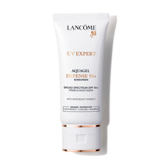 Lancôme UV Expert Defense SPF 50+ close-up showing lightweight, breathable protection.