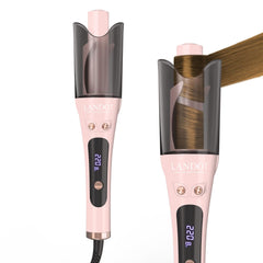 LANDOT automatic curling iron 1-inch setup shows beginner-friendly operation for salon-like curls.