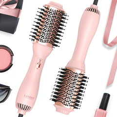 LANDOT hair blow dryer brush oval barrel delivers smooth styling and added volume.